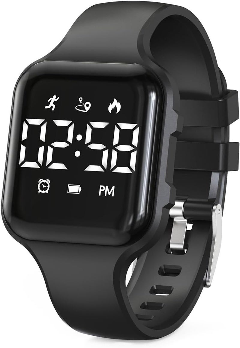 synwoo Kids LED Digital Watch, with Pedometer Step Counter, Waterproof, Sport Wristwatch, Calendar, Alarm Clock for Children Boys Girls Teens - Image 1